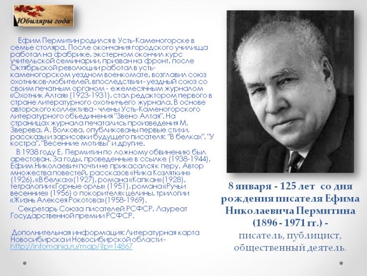Писатели - юбиляры 2021 года